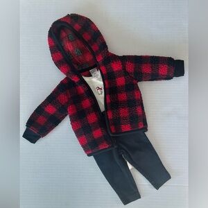 Carter's Penguin Bodysuit with Red/Black Jacket & Leggings